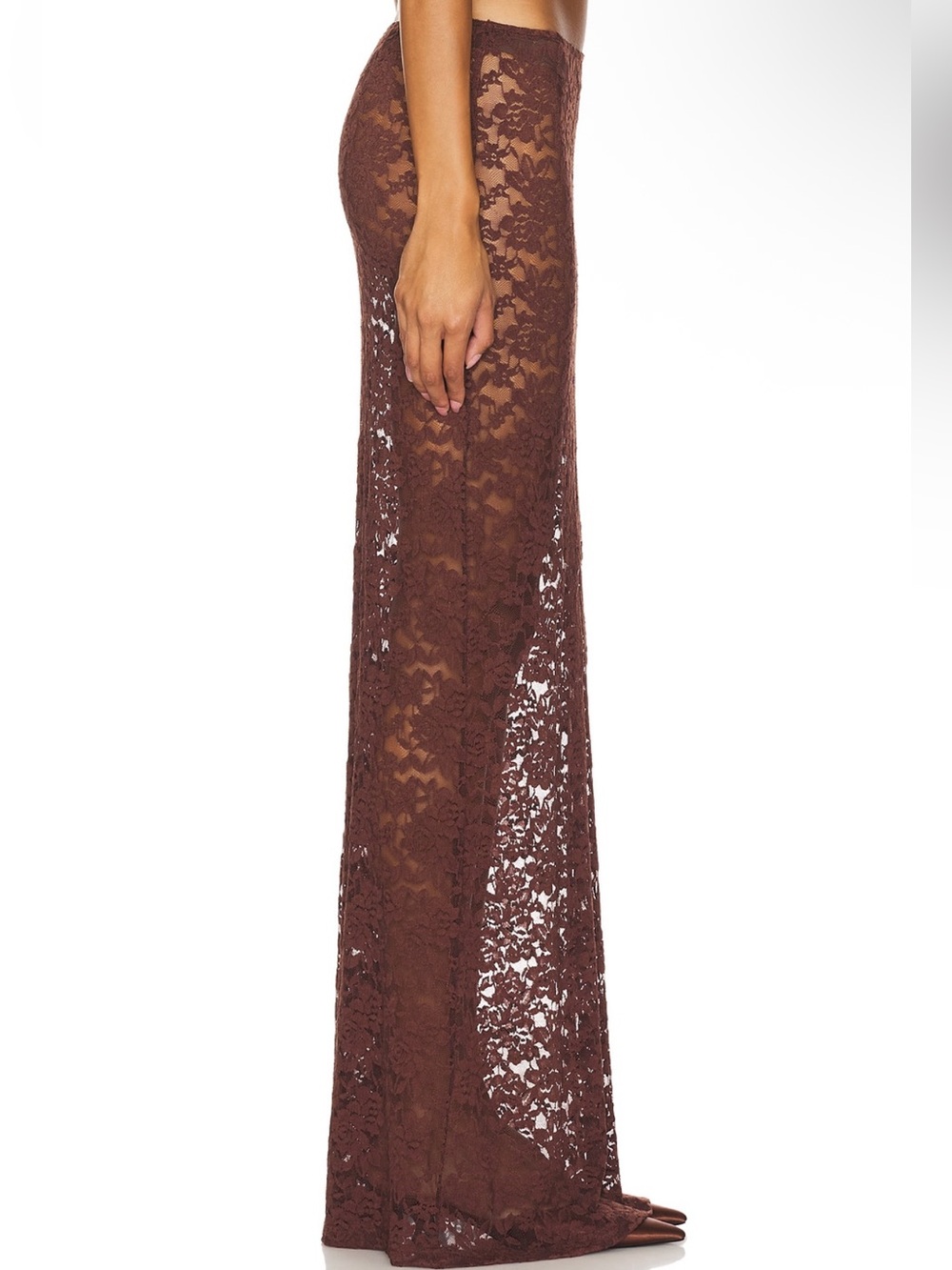 Lioness x Revolve Black Swan Lace Maxi in Chocolate Brown Skirt Size Medium - Picture 6 of 10